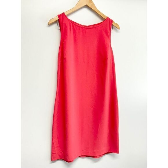 Trina Turk Sheath Dress Size 8 Coral Sleeveless Mini Back Zip Layered - Picture 2 of 12
